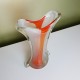 Grand Vase Murano Orange et Blanc