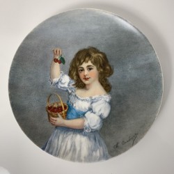 Assiette porcelaine La Jeune fille aux cerises d’apres Russell