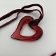 Pendentif coeur rouge de Baccarat France