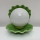 Lampe ceramique coquillage ouvert verte vintage perle veilleuse shell lampe