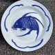 Lot de 6 assiettes en tole emaillée Goldfish Carpe koi Enamelware