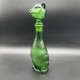 Bouteille carafe italienne en verre de couleur bleu  en forme de chat Genie Bottle