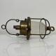 Lampe marine ancienne bronze et verre genre holophane ideal deco industrielle