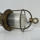 Lampe marine ancienne bronze et verre genre holophane ideal deco industrielle