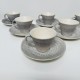 Ensemble de 6 tasses et soucoupes vintage Faiencerie de Niderviller modèle Trame