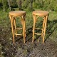 Paire de tabourets de bar en bois courbé  et cannage style Thonet