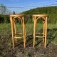 Paire de tabourets de bar en bois courbé  et cannage style Thonet