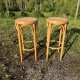 Paire de tabourets de bar en bois courbé  et cannage style Thonet