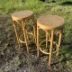 Paire de tabourets de bar en bois courbé  et cannage style Thonet