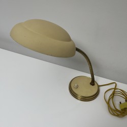 Lampe de bureau beige et métal doré vintage 50 60 possible applique