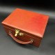 Vanity Case ancien en cuir avec accessoires en laiton email guilloche