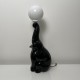 Lampe céramique vintage noire éléphant et son ballon