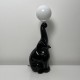 Lampe céramique vintage noire éléphant et son ballon