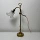 Lampe bureau style 1900 abat jour en cristal ancien systeme monte baisse