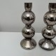 Lot de 3 bougeoirs en verre eglomisé XXe  vintage space age retro