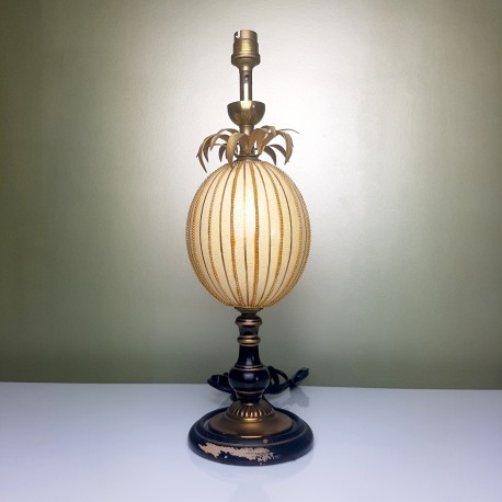 PIed de lampe véritable oeuf d'autruche piétement Napoléon 3 dlg Maison Charles