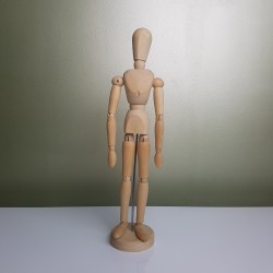 Mannequin en bois articulé en bois sur socle 32 cms