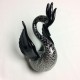 Cygne noir Murano Sommerso inclusion argent