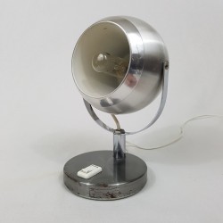 Lampe de chevet Eye Ball vintage en alu brossé