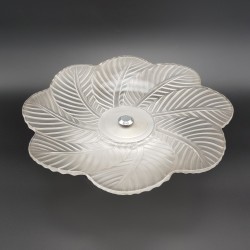 Coupe a fruits verre pressé dépoli Art Deco Pierre d’Avesn France (no Lalique )