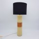 Lampe rouleau corps synthetique bague cuivre abat jour noir vintage scandinave