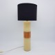 Lampe rouleau corps synthetique bague cuivre abat jour noir vintage scandinave