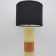 Lampe rouleau corps synthetique bague cuivre abat jour noir vintage scandinave