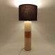 Lampe rouleau corps synthetique bague cuivre abat jour noir vintage scandinave