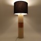 Lampe rouleau corps synthetique bague cuivre abat jour noir vintage scandinave