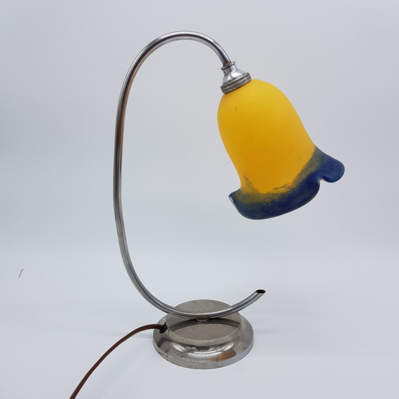 Ancienne Lampe Chat Art Déco en Pâte de Verre - Vintage French Finds