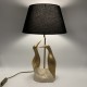 Lampe couple oiseau en céramique craquelé