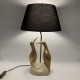 Lampe couple oiseau en céramique craquelé