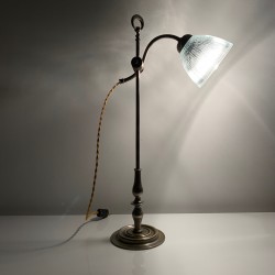 Lampe de table 1900 Louvre Paris rotule abat jour style holophane