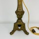 Pied de lampe Bronze laiton doré ancien pique cierge église XIXe candélabre