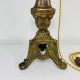 Pied de lampe Bronze laiton doré ancien pique cierge église XIXe candélabre