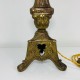 Pied de lampe Bronze laiton doré ancien pique cierge église XIXe candélabre