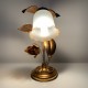 Lampe fleur doré itale vintage style Jansen Hans Kogl