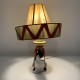 Lampe en céramique barbotine Peruvien  a cheval Lama Design Vintage