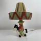 Lampe en céramique barbotine Peruvien  a cheval Lama Design Vintage