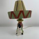 Lampe en céramique barbotine Peruvien  a cheval Lama Design Vintage