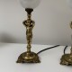 Paire de lampes en bronze ou laiton doré décor d’enfant chérubin