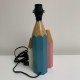 Lampe en bois polychrome vintage a decor de crayons