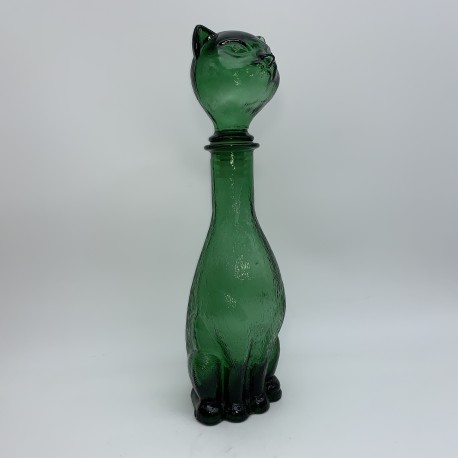 Bouteille carafe empoli en forme de chat vintage