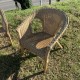 Salon 4 pieces en rotin banquette fauteuils table