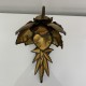 Applique ancienne fleur métal acier doré Style Maison Jansen Charles Hans Kogl